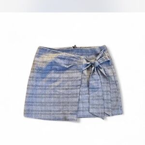 Plaid Grey Skirt with Bow Detail